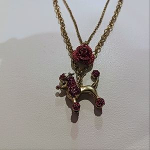 Betsey Johnson Gold French Poodle Necklace